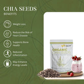 Raw Unroasted Chia Seeds with Omega 3 and Fiber helps in Weight Loss and blood sugar management for men & women - 225 Grams